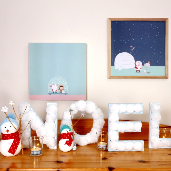 Mot Noël en pompons