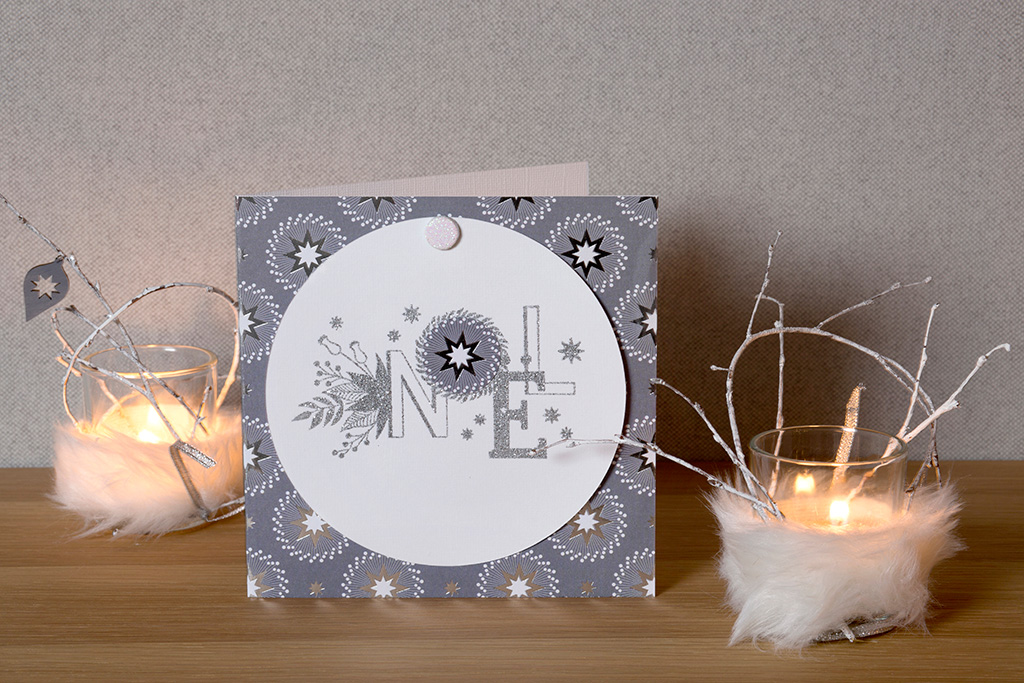 Carte de Noël - Noël gris perle - DIY