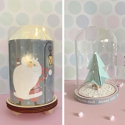 Décorations de Noël DIY sous cloche en verre
