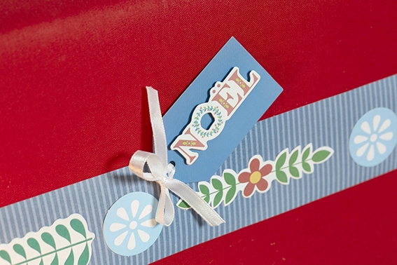 Etiquette cadeau Noël Folk