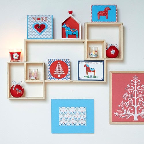Étagère et cadres Noël Folk