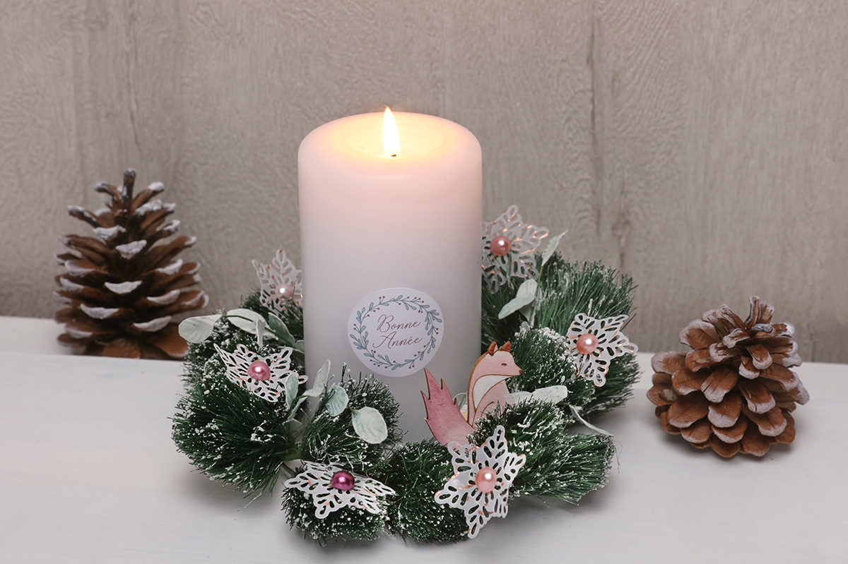 Décoration de bougie pour Noël Isatis Artemio