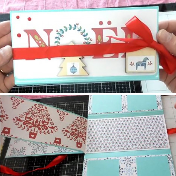 Tuto - Comment faire un mini-ablum scrap de Noël ? Collection Folk Artemio