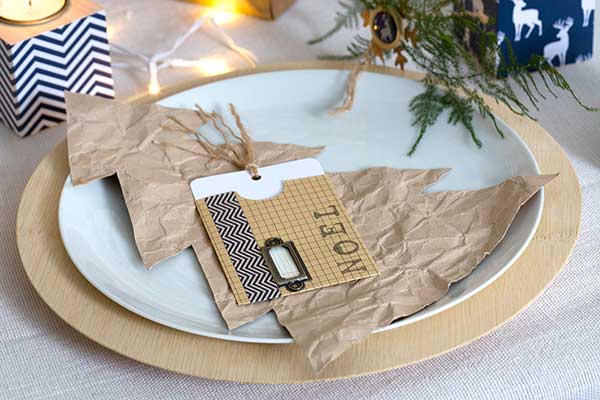 Table de Noël fait main - Papier kraft - esprit récup