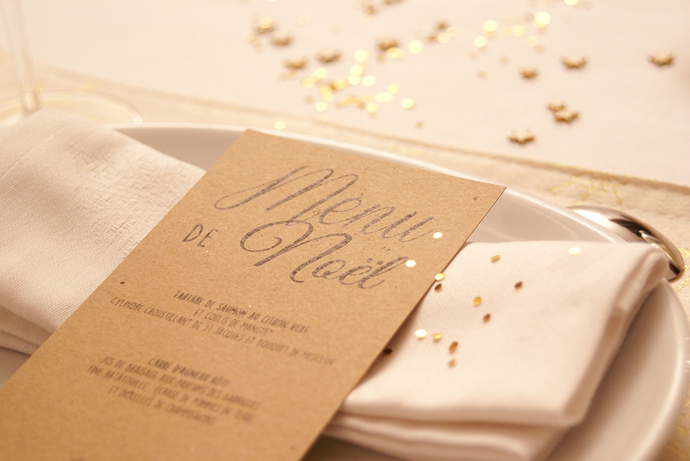 Décoration de Noël DIY : Le menu kraft