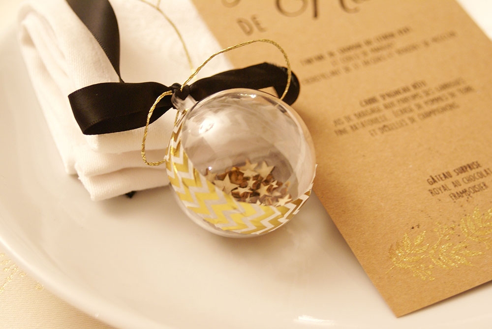 Décoration de table Or et kraft 