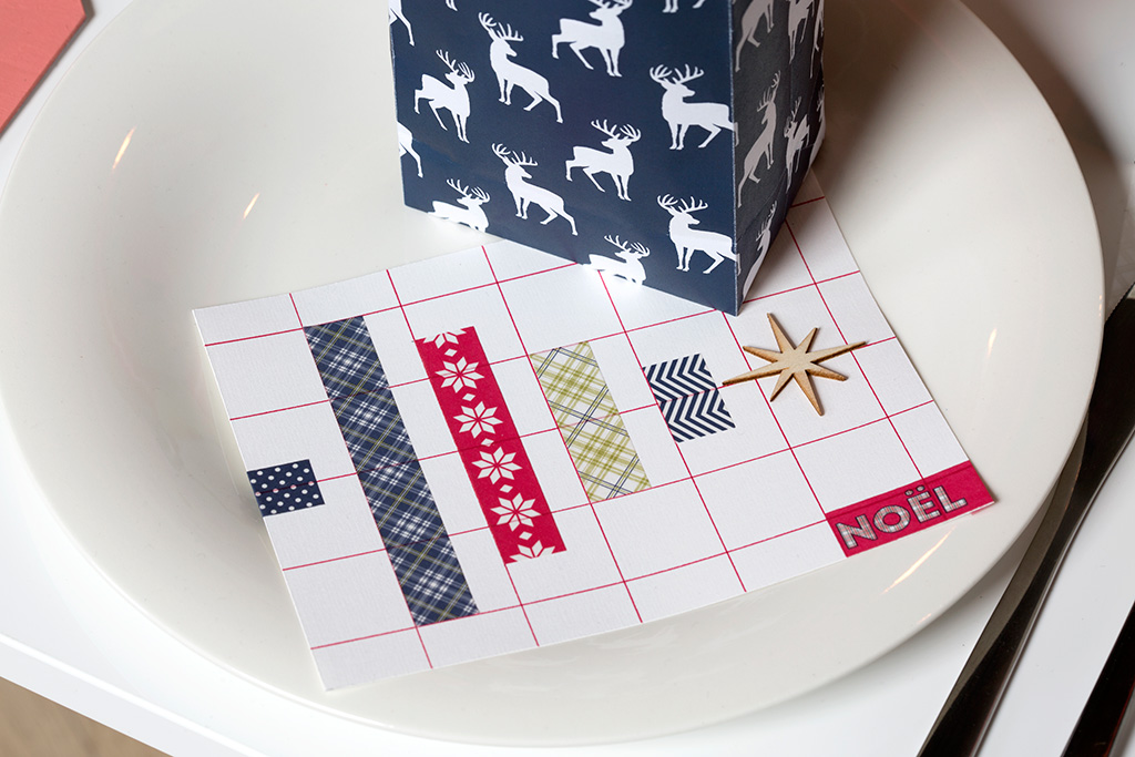 Carte sapin en masking tape