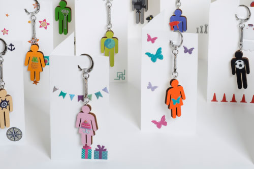 Porte-clés bonhomme décoré