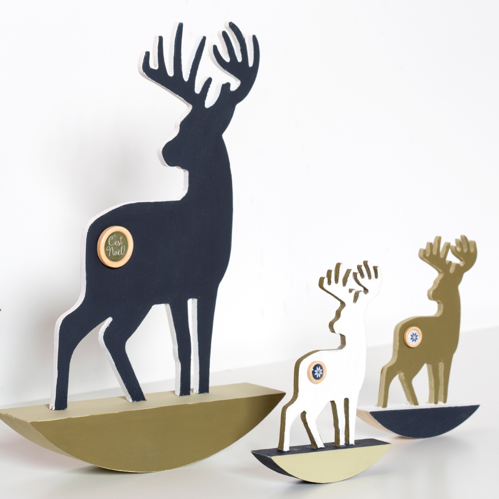 Cerfs à bascule décoration de Noël